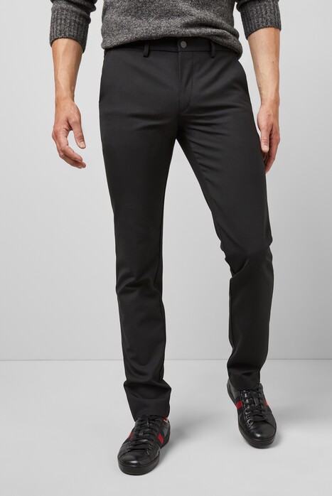 Meyer M5 4-Way-Stretch Wool Blend Chino Broek Zwart