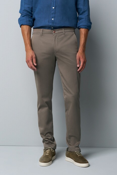 Meyer M5 Chino Light Summer Twill Comfort Stretch Broek Taupe