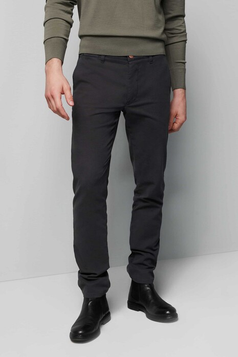 Meyer M5 Chino Micro Structure Organic Cotton Blend Comfort Stretch Broek Antraciet