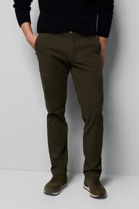 Meyer M5 Chino Micro Structure Organic Cotton Blend Comfort Stretch Broek Dark Olive