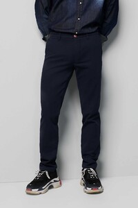 Meyer M5 Chino Micro Structure Organic Cotton Blend Comfort Stretch Broek Navy