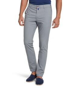 Meyer M5 Fit Organic Cotton Subtle Fine Check Pattern Broek Grijs