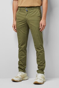 Meyer M5 Fit Solid Color Organic Cotton Subtle Stretch Broek Olive
