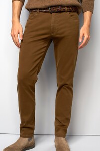 Meyer M5 Five High Performance Satin Organic Cotton Blend 5-Pocket Broek Camel