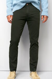 Meyer M5 Five High Performance Satin Organic Cotton Blend 5-Pocket Broek Donker Groen