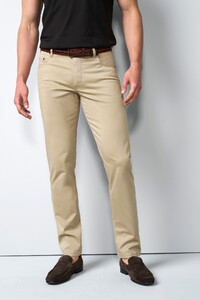 Meyer M5 Five High Performance Satin Organic Cotton Blend 5-Pocket Pants Beige