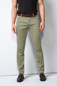 Meyer M5 Five High Performance Satin Organic Cotton Blend 5-Pocket Pants Green