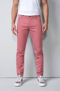 Meyer M5 Five Organic Cotton Soft Subtle Micro Print Pants Salmon
