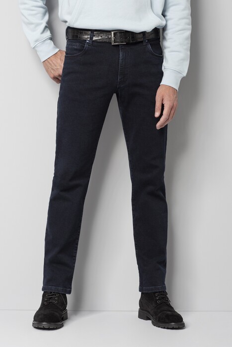 Meyer M5 Regular Super-Stretch Performance Denim Organic Cotton Jeans Dark Blue Stone