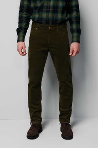 Meyer M5 Slim Casual Corduroy Organic Cotton 5-Pocket Corduroy Broek Donker Groen