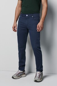 Meyer M5 Slim Micro Structure Super-Stretch Organic Cotton Broek Marine