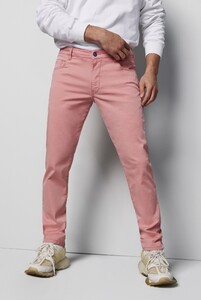 Meyer M5 Slim Micro Structure Super-Stretch Organic Cotton Broek Zalm