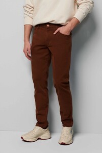 Meyer M5 Slim Organic Cotton Micro Structure Broek Roest