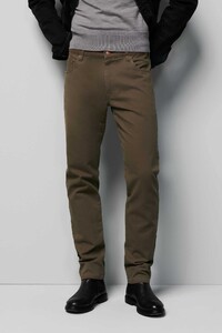 Meyer M5 Slim Organic Cotton Micro Structure Pants Dark Taupe