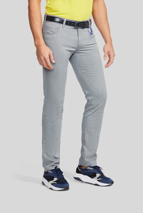 Meyer M5 Slim Subtle Cotton Stretch Two-Tone Look Pants Grey