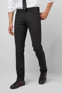 Meyer M5 Slim Two-Way-Stretch Wool Broek Zwart