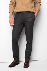 Meyer Mini Check Pattern M5 Move Easy Flex Pants Dark Brown