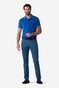 Meyer New York Casual Lightweight Two-Tone Look Organic Cotton Stretch Broek Blauw