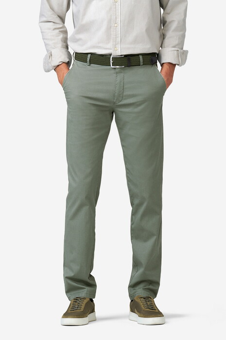 Meyer New York Casual Lightweight Two-Tone Look Organic Cotton Stretch Broek Olive