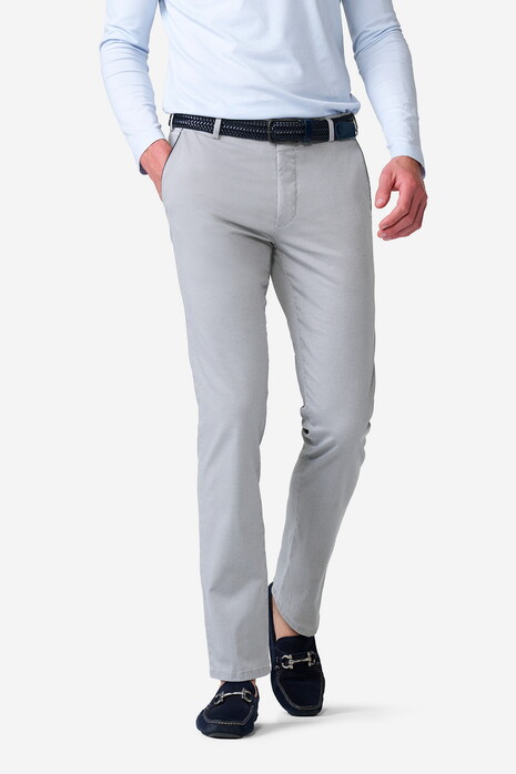 Meyer New York Fine Pima Cotton Satin Kapok Subtle Texture Pattern Pants Light Grey