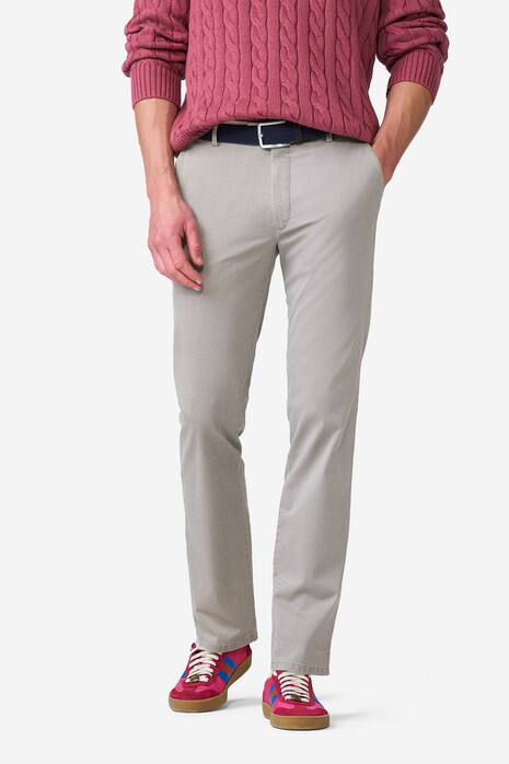 Meyer New York Fine Pima Cotton Satin Kapok Subtle Texture Pattern Pants Taupe