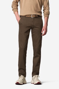Meyer New York Fine Texture Organic Cotton Flat-Front Chino Pants Brown