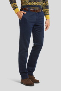 Meyer New York Solid Color Fine Texture Details Pants Marine Blue