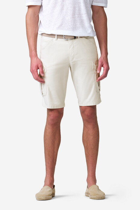 Meyer Orlando Cargo Solid Color Organic Cotton Subtle Stretch Bermuda Licht Beige