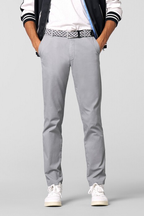 Meyer Oslo Flex Ultralight Microstructure Cotton Two-Way Stretch Broek Grijs