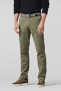 Meyer Oslo Modern Fairtrade Cotton Flatfront Flex Broek Olive