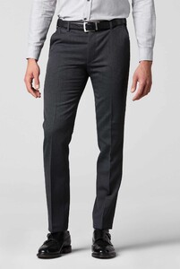 Meyer Oslo Modern Tricotine Wool Flex Broek Donker Grijs