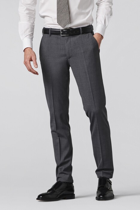 Meyer Oslo Tropical Wool Travel Flex Waistband 4-Way-Stretch Broek Midden Grijs