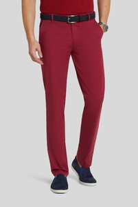 Meyer Oslo Twill Organic Cotton Lightweight Fine Gabardine Flatfront Pants Dark Red