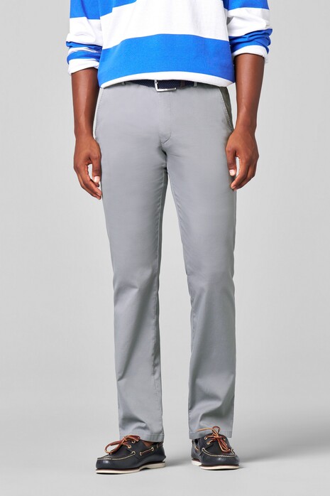 Meyer Roma Fine Cotton Texture Uni Color Two-Way Stretch Ultralight Broek Grijs