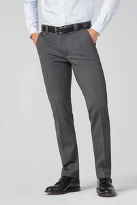 Meyer Roma Fine Gabardine Wool 4-Way-Stretch Broek Midden Grijs