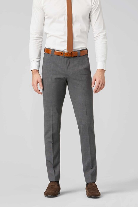 Meyer Roma Fine Tropical Wool 4-Way-Stretch Broek Midden Grijs