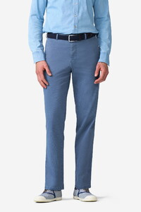 Meyer Roma Organic Cotton Subtle Stretch Fine Details Summer Cotelé Broek Blauw