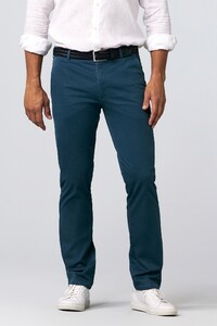 Meyer Roma Uni Micro Texture Subtle Stretch Broek Donker Blauw