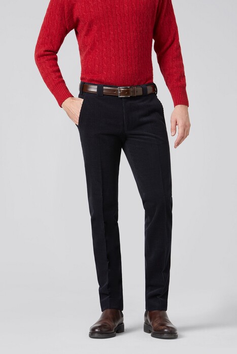 Meyer Roma Wool Cord Corduroy Broek Navy