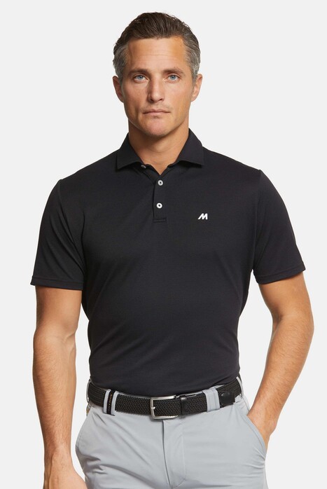 Meyer Rory High Performance Piqué Look Texture Polo Zwart