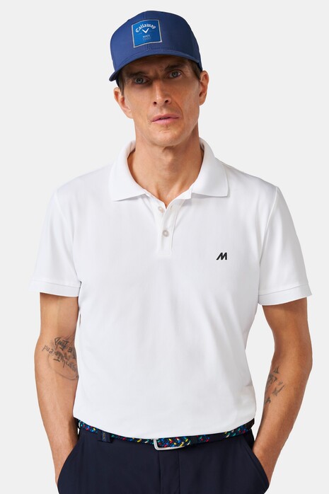 Meyer Scottie High Performance Piqué Structure 4-Way Stretch Polo Wit
