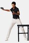 Meyer Scottie High Performance Piqué Structure 4-Way Stretch Polo Zwart
