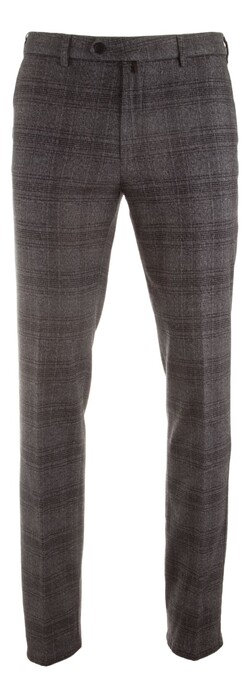 Meyer Silver Check Broek Donker Grijs