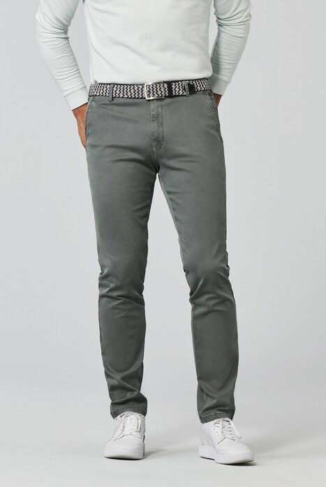 Meyer Tokyo Micro Texture Superstretch Organic Cotton Broek Olive Grey