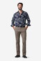 Meyer Tone-on-Tone Comfort Stretch Check Broek Bruin