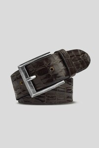 Meyer Uni Leather Crocodile Look Texture Riem Bruin