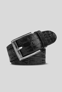 Meyer Uni Leather Crocodile Look Texture Riem Zwart