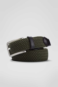 Meyer Woven Texture Stretch Belt Olive