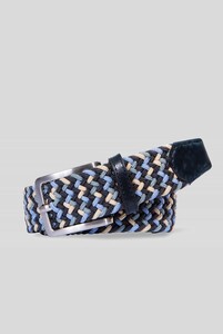 Meyer Woven Texture Stretch Riem Blauw-Multi