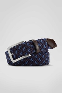 Meyer Woven Texture Stretch Riem Marine-Blue